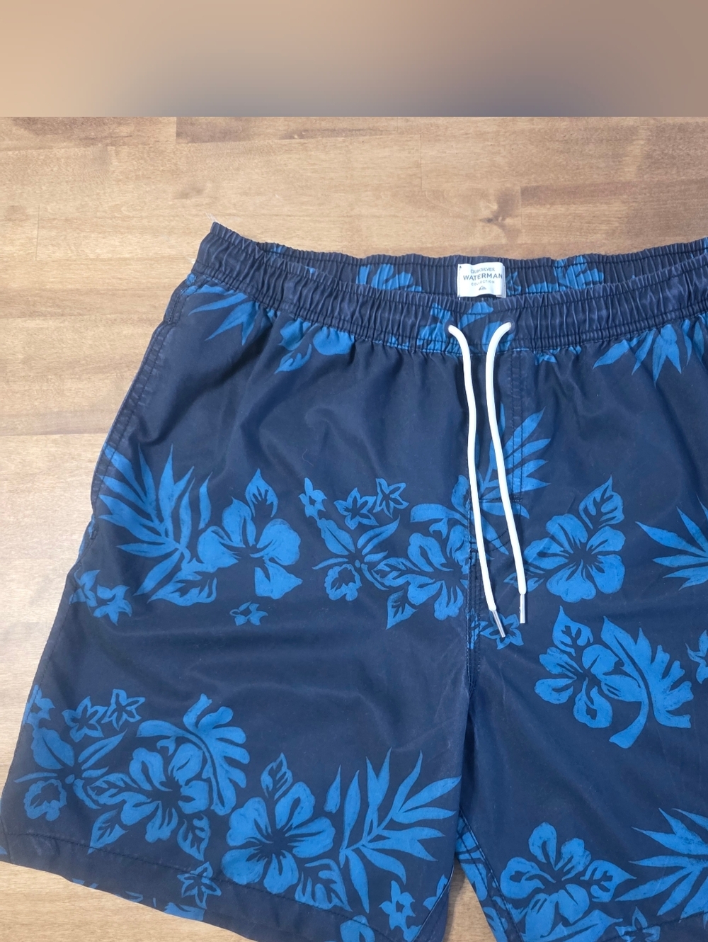 Quiksilver Navy and Bright Blue Floral Board Shorts
